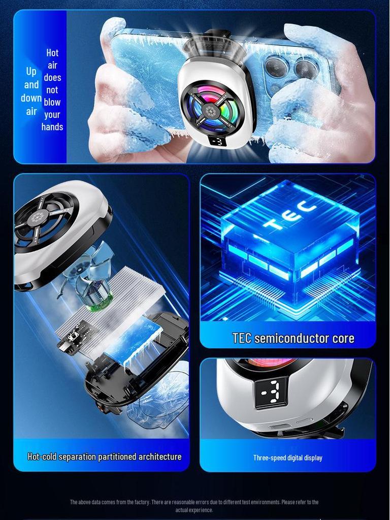 Cross-border 2025 TL16 Ultra-Quiet Clip-on Semiconductor Mobile Phone Cooler