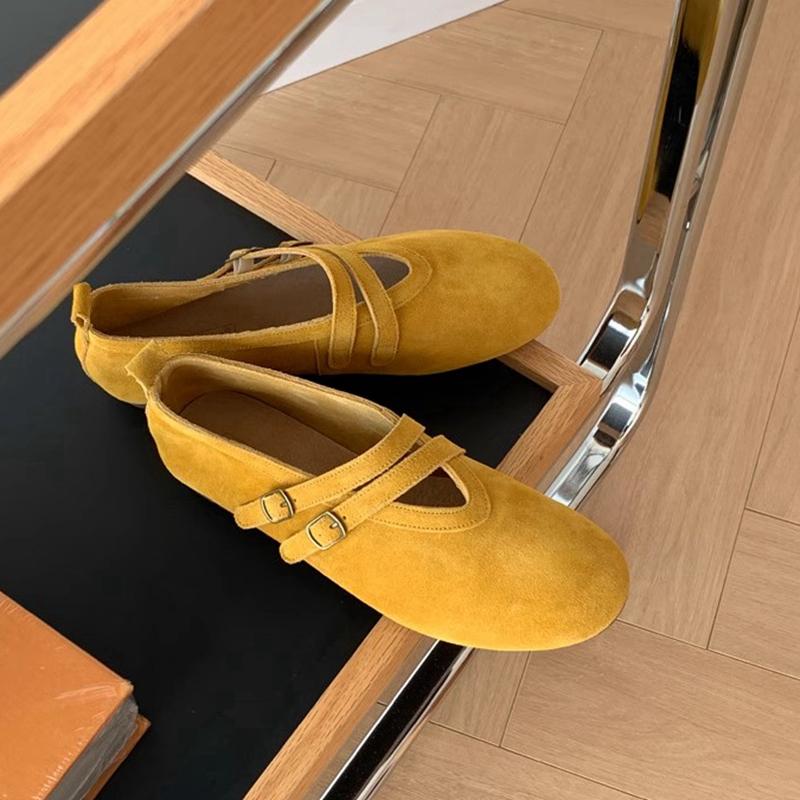 Fashion SUOJIALUN 2025 New Brand Women Flat Shoes Fashion Red Round Toe Ladies Mary Jane Shoes Flat Heel Genuine Leather Single Shoes
