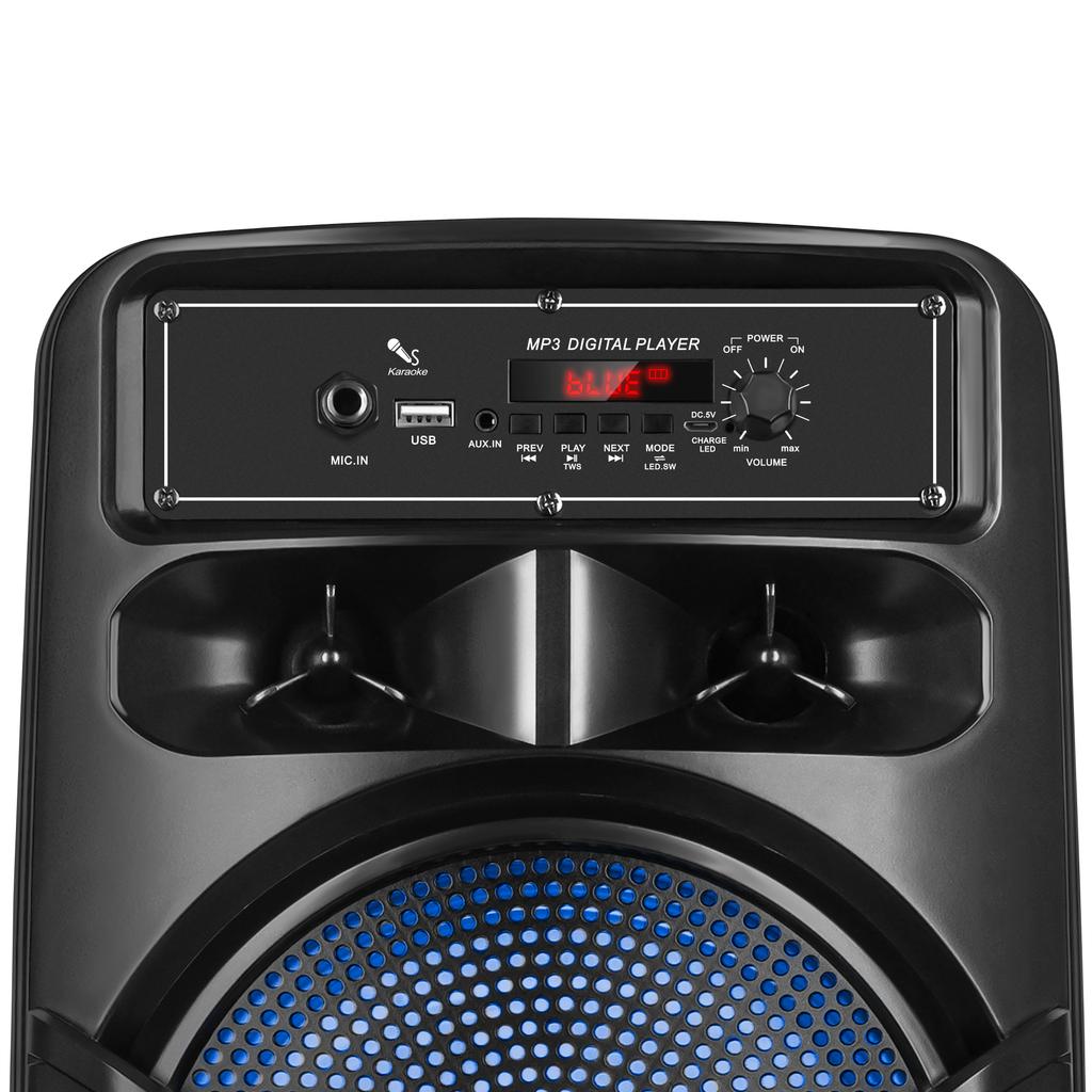 Bluetooth LED Boombox karaoke speaker USB AUX 10W Kruger&Matz