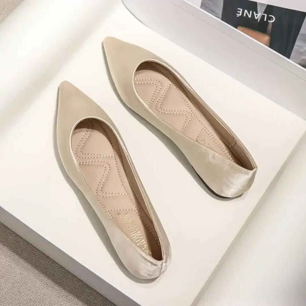 Fashion Ladies Footwear Low Heel Elegant Office Non Slip Women's Flat Shoes Casual Summer 2024 Comfortable Young Social 2025 New In
