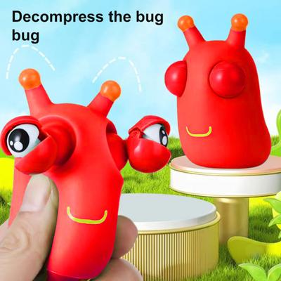 Popping Eye Cabbage Worm Toy Anxiety Stress Relief Colorful Caterpillar Squeeze Pinch Sensory Toy
