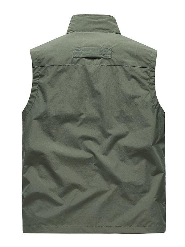 Gilet da pesca casual da uomo multi-tasche per primavera e autunno, per esterni, per mezza età e anziani