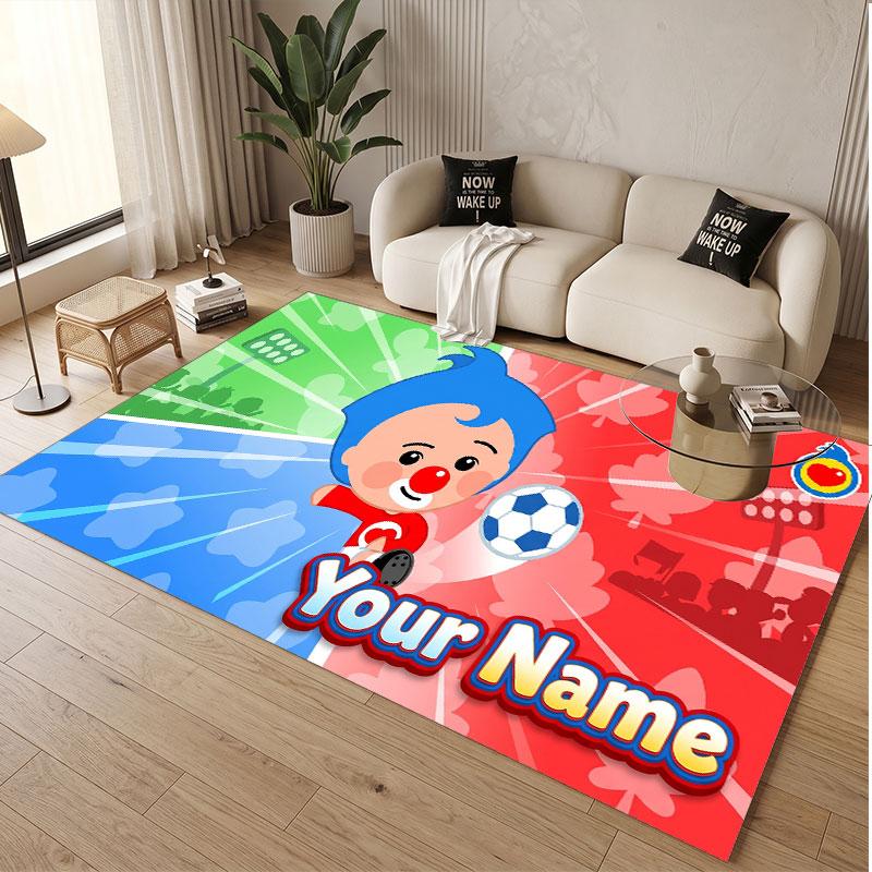 Custom Name Text Crystal Velvet Rug,El Payaso Plim Plim Soft Plush Decorative Non Slip Floor Carpet