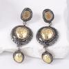 Fashion Metal Rhinestone Dangle Earrings ZAA New Minimalist Luxury Earrings Women's Everyday Jewelry Accessories
