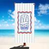 Blue White Stripe Summer Vibes Boat Beach Towel Coastal Vacation Design Quick Dry Microfiber Towel For Summer