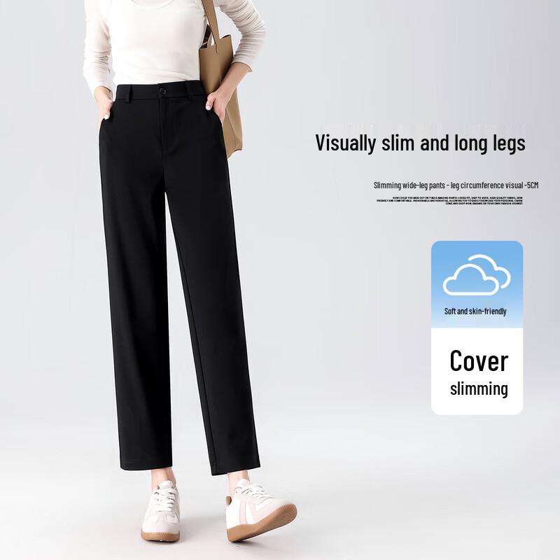 

Women s Black Nine-Point Straight-Leg Commuter Pants 2XL