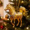 2D Acrylic Horse Pendant Christmas Tree Ornament New Year Decoration Navidad Party Decoration Xmas Ornament Charms Supplies