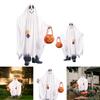 Spooky Halloween Ghost Cosplay Costume With Pumpkin Candy Bag For Kids