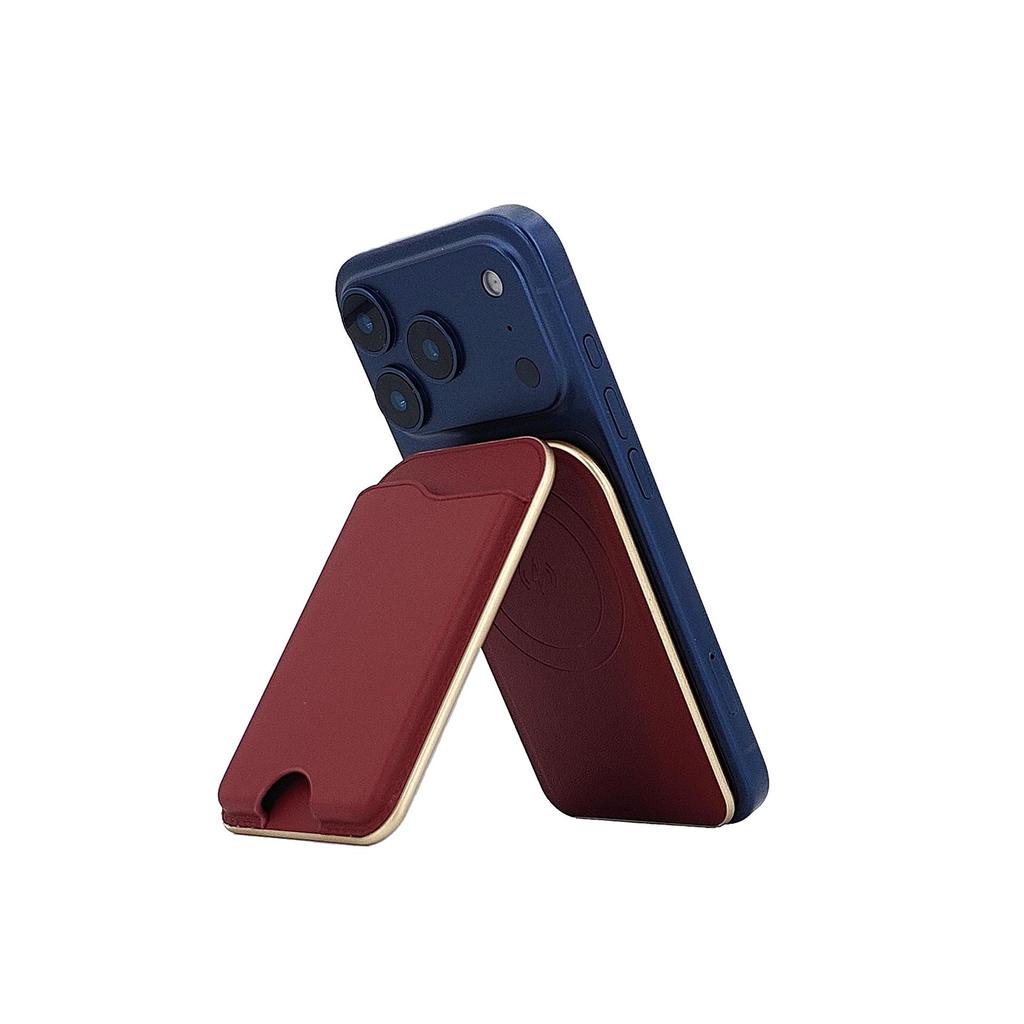 Premium drehbarer magnetischer Ständer für iPhone 16 Pro mit Spiegel und faltbarem MagSafe-Kartenetui