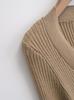 Spicy Girl Deep V-neck Slit Cuff Sweater: Women's 2024 Slimming Autumn Top