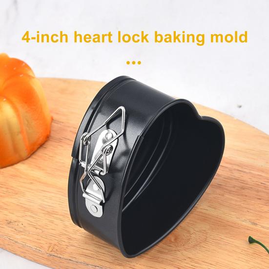 4Inch Heart Shape Baking Tray Removable Bottom Stainless Steel Toast Loaf Baking Mold Cooking Gadget
