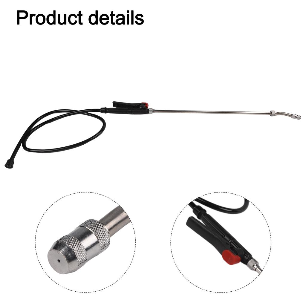 29 In Stainless Steel Sprayer Wand with Adjustable Nozzle Thread Connector for Agricultural Car Washing Garden Irrigation