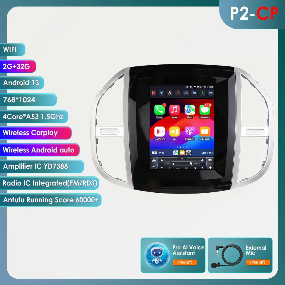 

Hizpo 9.7 Intelligent Screen 2din Android Car Radio Multimedia Video Player for Benz Vito 2014 - 2020 GPS Carplay Auto Stereo 4G RDS P2CP 4Core 2G 32G AI