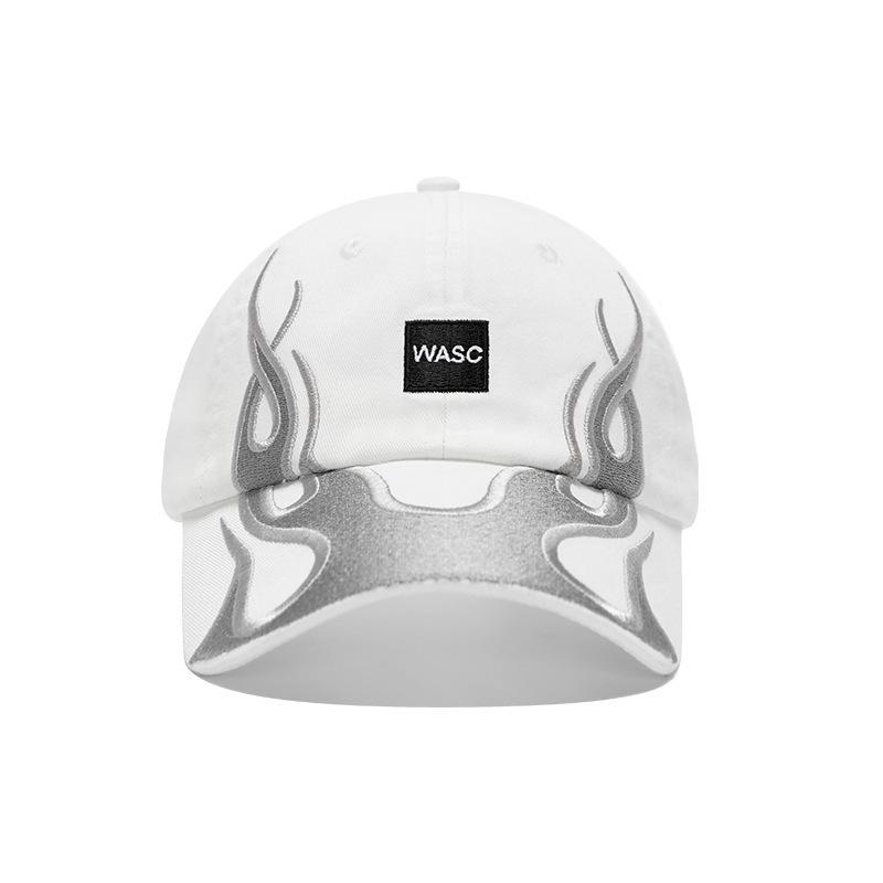 Amerikanische Hip Hop Schwerindustrie Stickerei Flamme Baseballkappe Herren- und Damen-Trendmarke Vertiefter Großer Kopfumfang Outdoor High Street Kappe