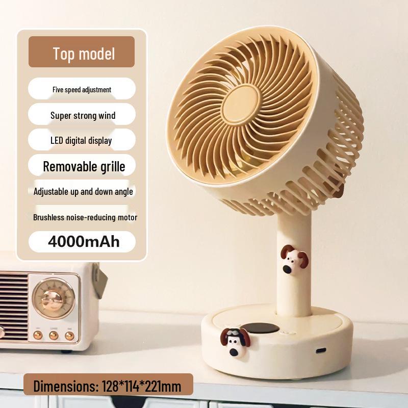 Ultra-Quiet USB Rechargeable Small Desk Fan for Student Dorms and Offices