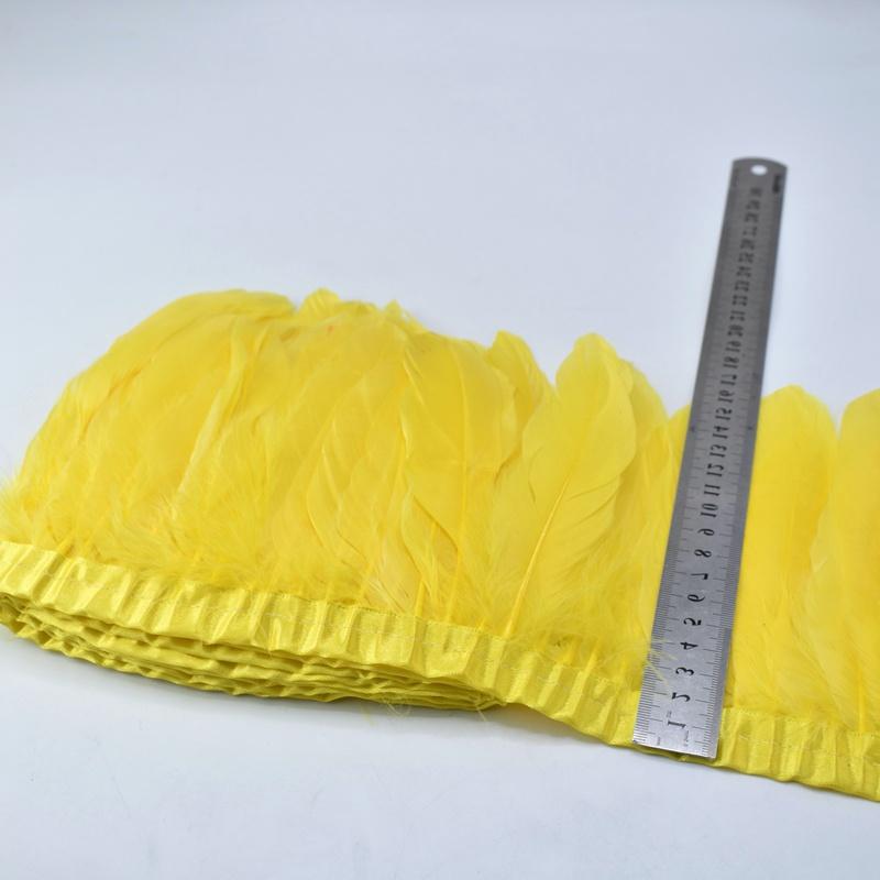 10Meters/lot Natural Goose Feathers Trimmings Fringe for Needlework Sewing Clothing Plume 15-20cm DIY Wedding Feather Decorative