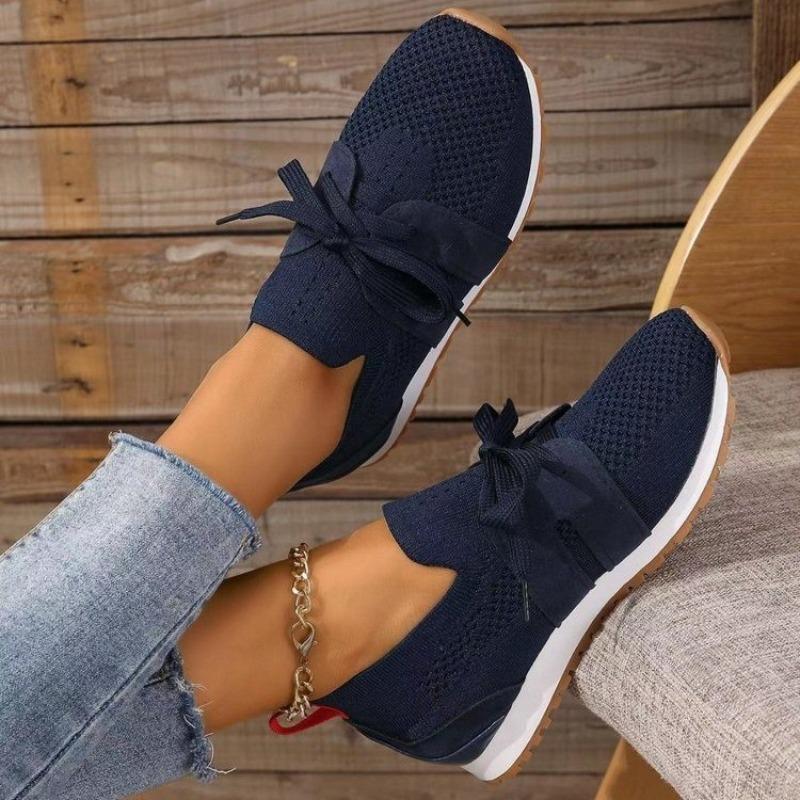 Damen Herbst-Winter Unifarbene Keilabsatz Bequeme Atmungsaktive Lässige Schlupfschuhe, In Großen Größen Erhältlich.
