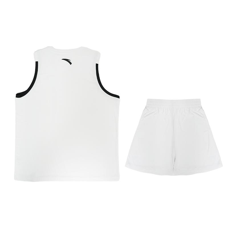 Anta Basketball Series Campus Round Neck Simple Comfortable Breathable Sports Versatile Basketball Game Suit Men suits Pure-White 152621203-1