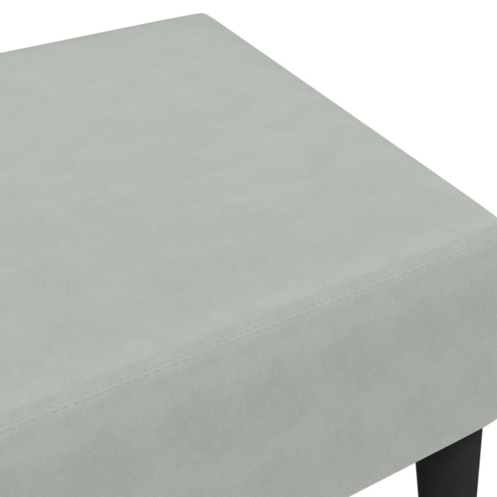 Footstool Light Grey 77 x 55 x 31 cm Velvet