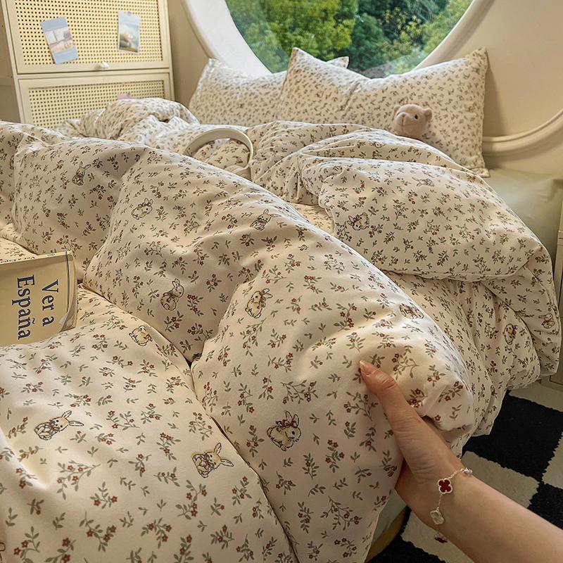 Floral Style Duvet Cover Soft Quilt Cover Single/Double/Queen Size Comforter Covers Girls Room Bedding (Pillowcase Need Order)