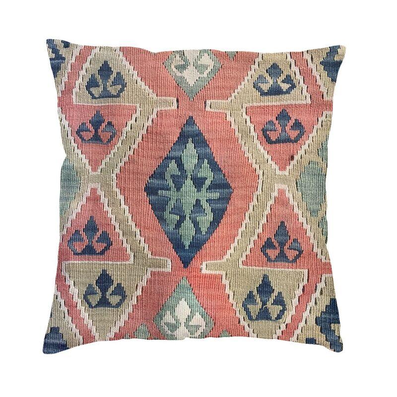 Navajo Geweven Turkse Etnische Kilim Kussenhoes 40x40cm Huis Decoratie Print Kussenhoes Voor Bank Dubbelzijdig Short plush 18*18(CM)-1Pcs