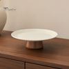 Simple Design Plate Stainless Steel Fruit for Kitchen Counter, Modern Pedestal Serving Smooth Edge Tray, Multi-use Dessert Platter Dining Table