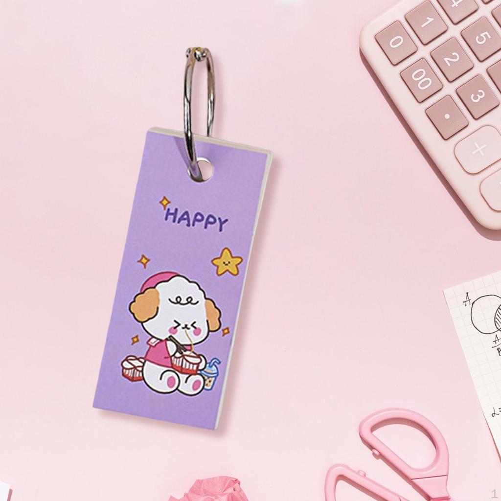 Blank Flash Cards Bookmark Paper Study ,with Binder Rings, DIY Greeting Card Memo Scratch Pads