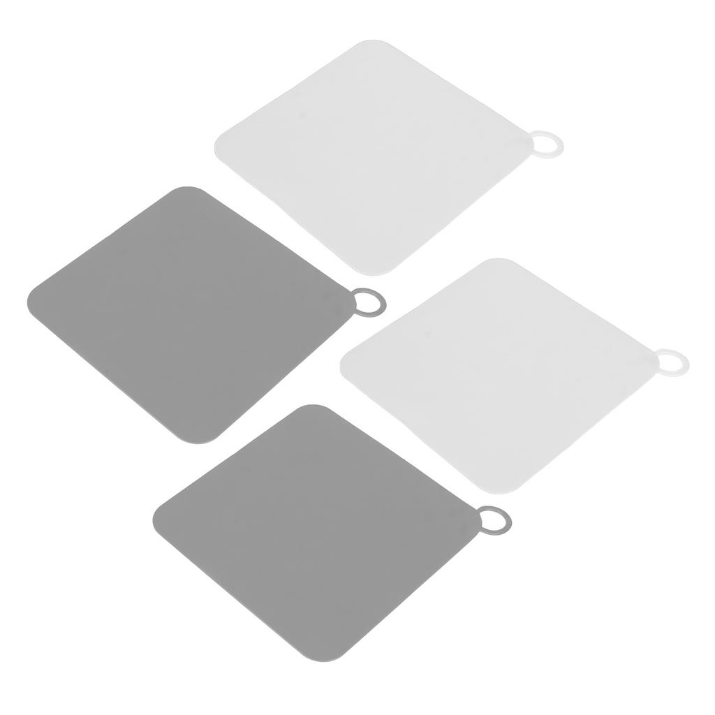 4pcs Flat Suction Cover Silicone Odor Resistant Strong Suction Multifunctional Drain Plug Cover White Gray