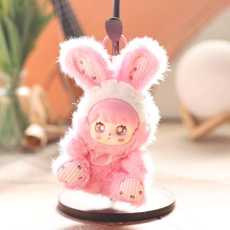 

Plush Doll Keychain With Soft Short Pile For Bags And Gifts RoseRed