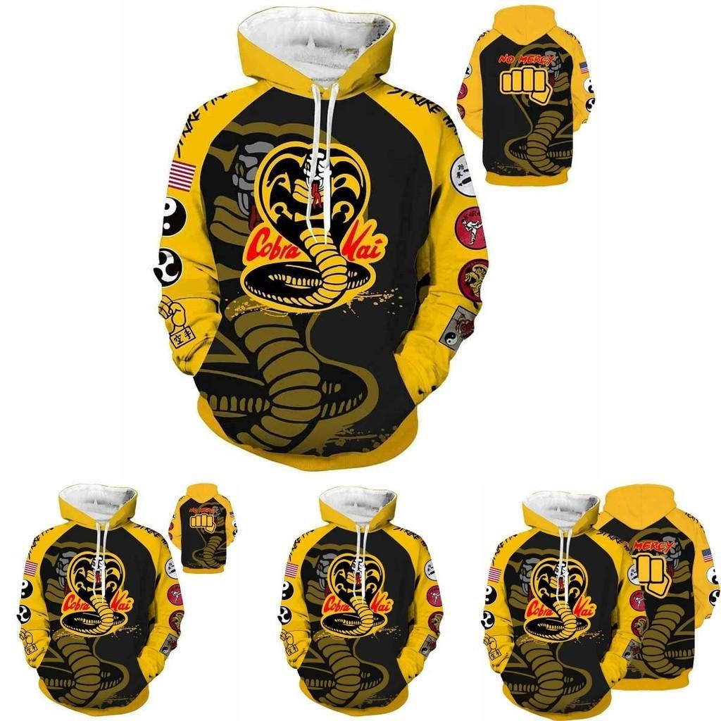 Comfortable Soft Karate Kid Cobra Kai Hoodie Vibrant 3d Animation Unisex Pullover