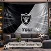 Wall Hanging Tapestry Custom NameLas Vegas Raiders Pattern Personalized Printed Fabric Wall Decor