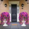 Artificial Flowers for Outdoor, Fake Hanging Morning Glory with Eucalyptus Leaves, UV Resistant Faux Plants Petunias Trailing Vines for Porch, Patio,