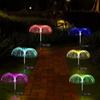 Solar Lawn Lamp RGB Color Changing Solar Jellyfish Lamp Fireworks Atmosphere Lights Outdoor Yard Garden Decor Fiber Optic Lamp