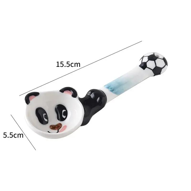 

Strawberry Ceramic Spoon, Watermelon Panda Underglaze Household Cute Long Handle Children Eat Dessert Spoons Tableware