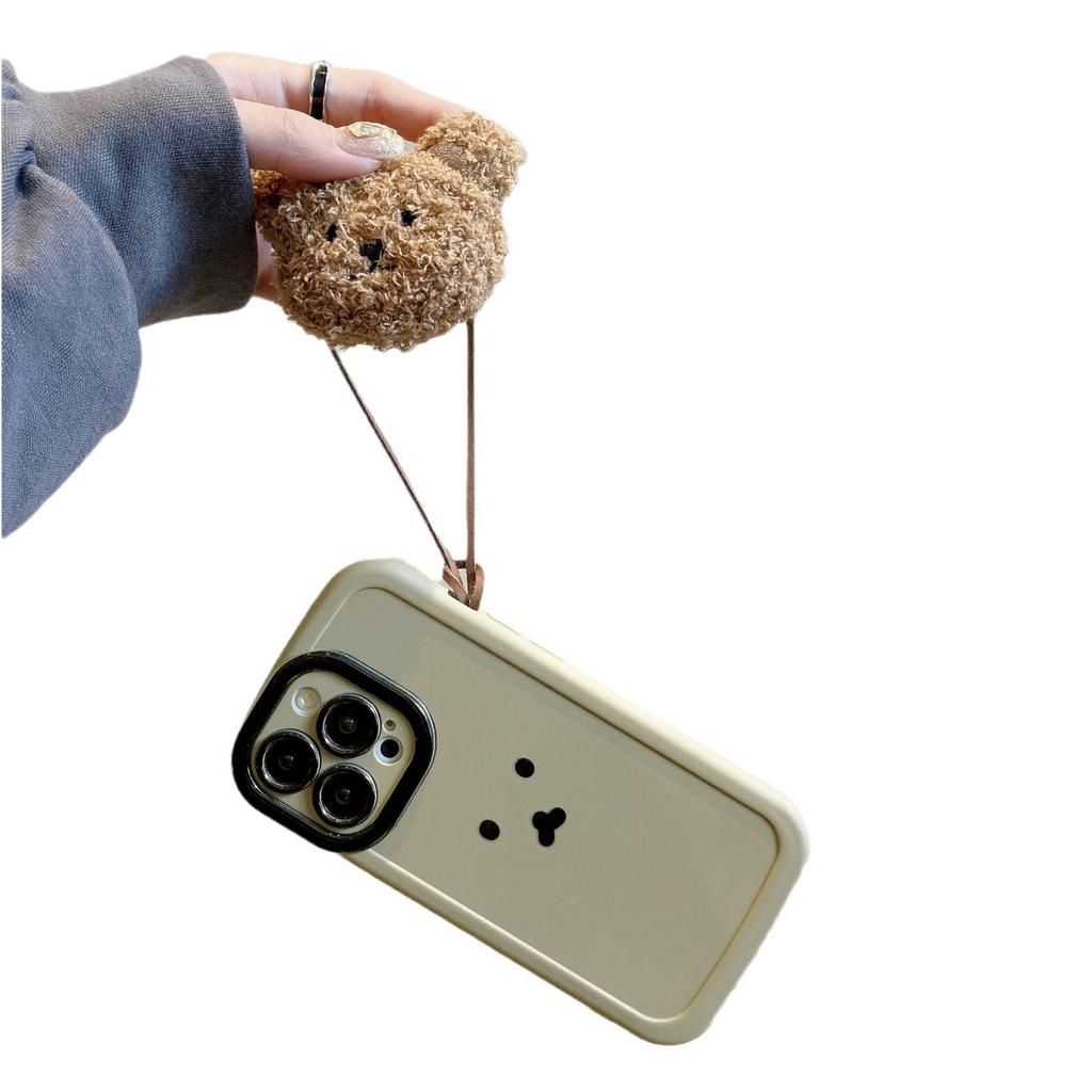 Puff Shell Apple 15 Protective Case Cartoon 11 Suitable for IPhone 13 Love Bear Plush Mobile Phone Case Soft