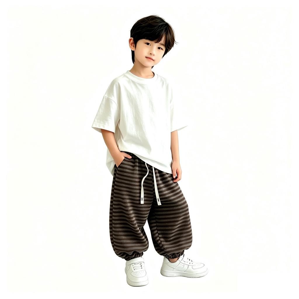Boys Girls Baby Kids Lined Striped Sweatpants Thick Warm Casual Pants for Fall Winter