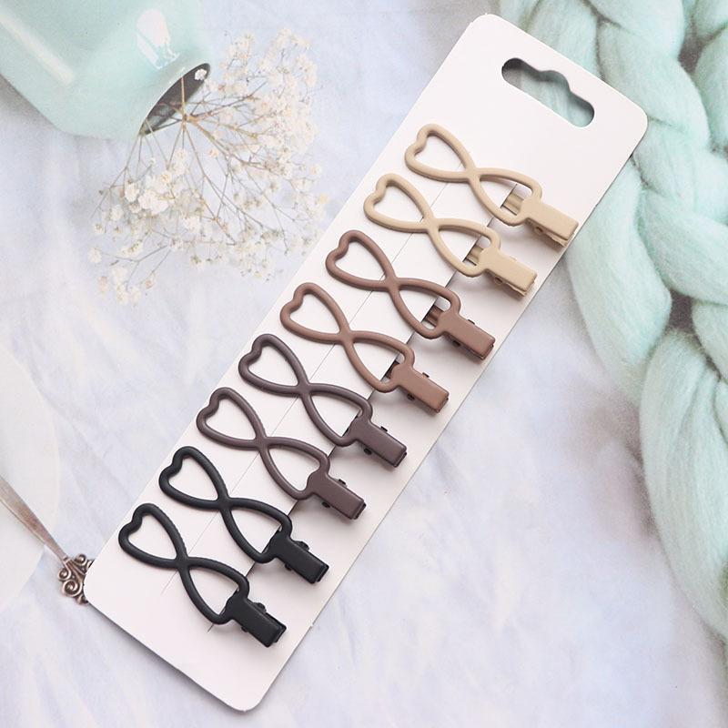 8Pcs/Set Women Girs Vintage Frosted Geometry Hairpins Adult Lovely Alloy Ornamentr Hair Clips Female Fashion Hair Accessories