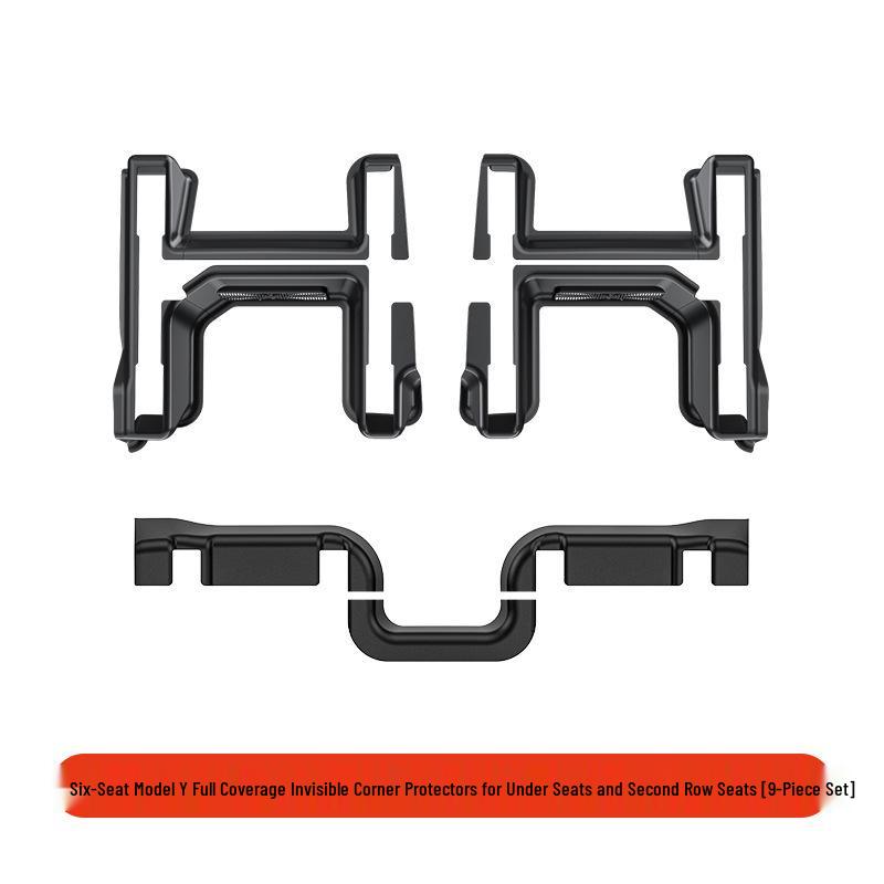 Tesla Model Y Six-Seater TPE Floor Mats Set: Includes Full Car Interior, Front and Rear Trunk Protection Mats.