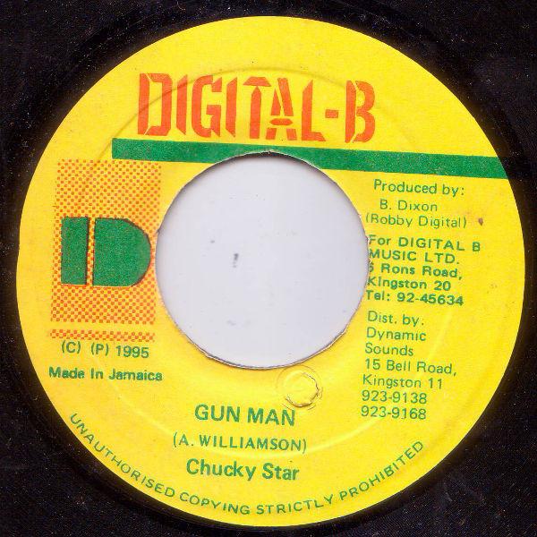 

7inch Record CHUKKI STAR - Gun Man NONE Digital-B 1995 Jamaica Reggae, Ska & Dub Used