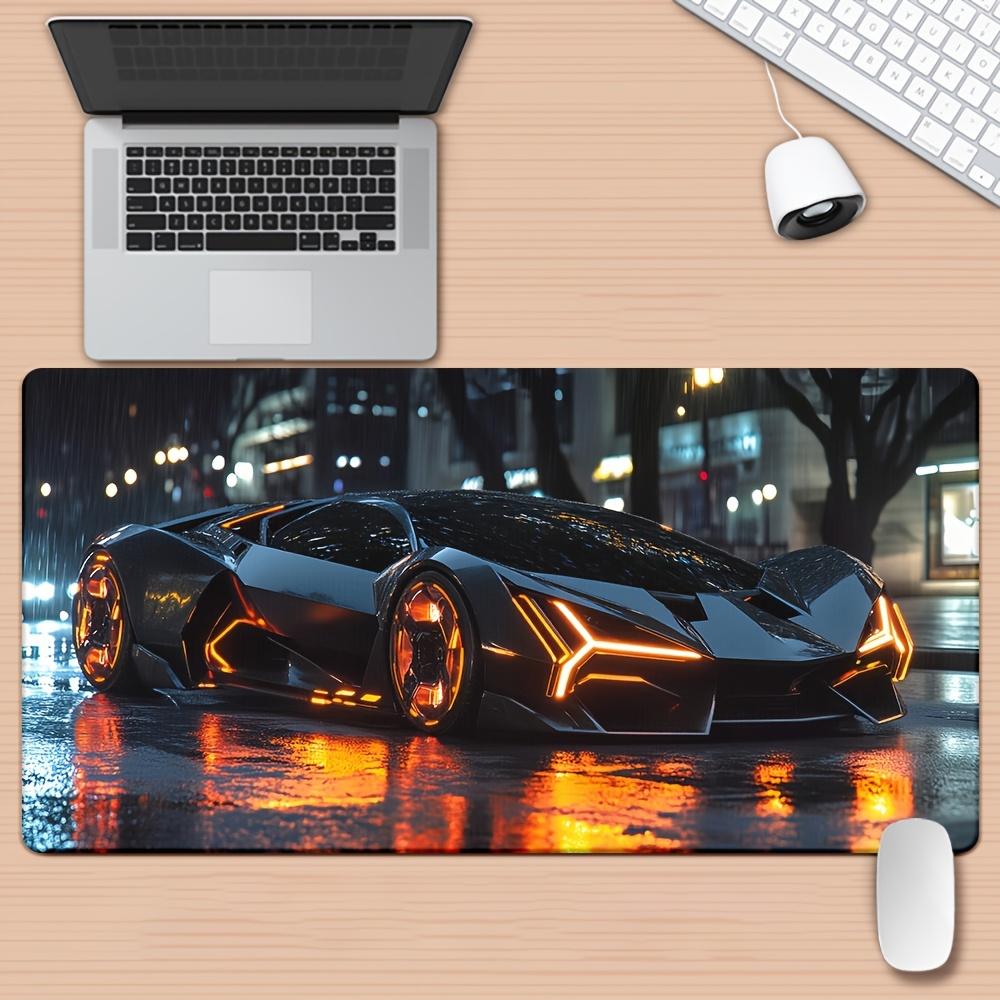 1 pc Futuristic Sports Car Desk Mat Non-Slip Rubber Gaming Mouse Pad Washable Keyboard Mats Office Game Setup Computer Accessory