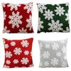 Christmas Cushion Cover Festival Pillow Case for Sofa Decor (Red Big Snowflake)
