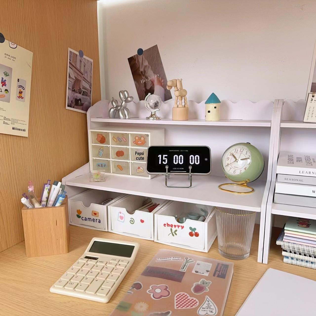 

Двухъярусная кружевная настольная полка для хранения с выдвижным ящиком, многоярусная конструкция