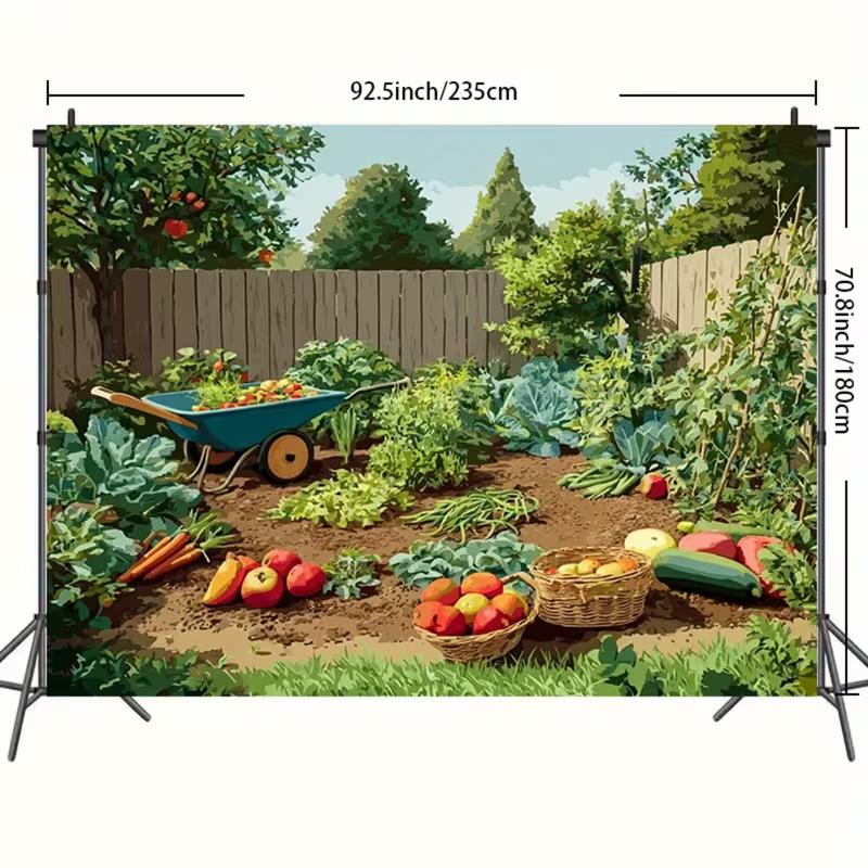 2D Vegetable Farm Backdrop Gardening Photography Background