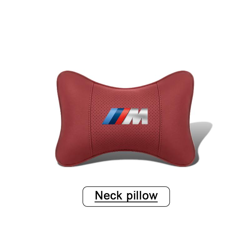 Car Headrest M-emblem Neck Pillow Auto Accessories For BMW E46 E90 E60 F30 F10 E39 E36 F20 G20 G30 E92 E87 E91 X5 E70 F11 E30 X3 BA8