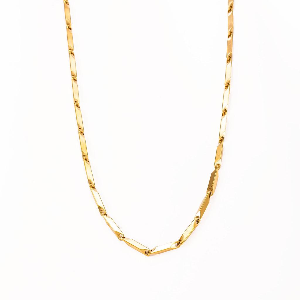 18K Gold-Plated Stainless Steel Cross Necklace for Men - Hip Hop Cuban Twist Chain Jewelry