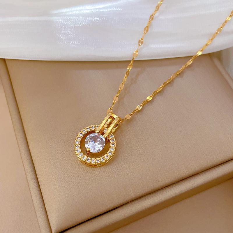 Zircon Ring Light Luxury Temperament Zircon Clavicle Chain Small Retro Necklace