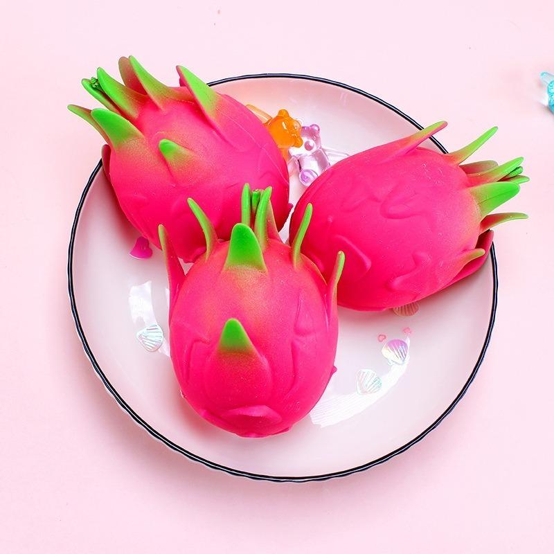 Soft Dragon Fruit Stress Ball Squishy Toys Squishy Squeeze Stress Reliever Fidget Sensory Toy Stretchable Decompression Toy