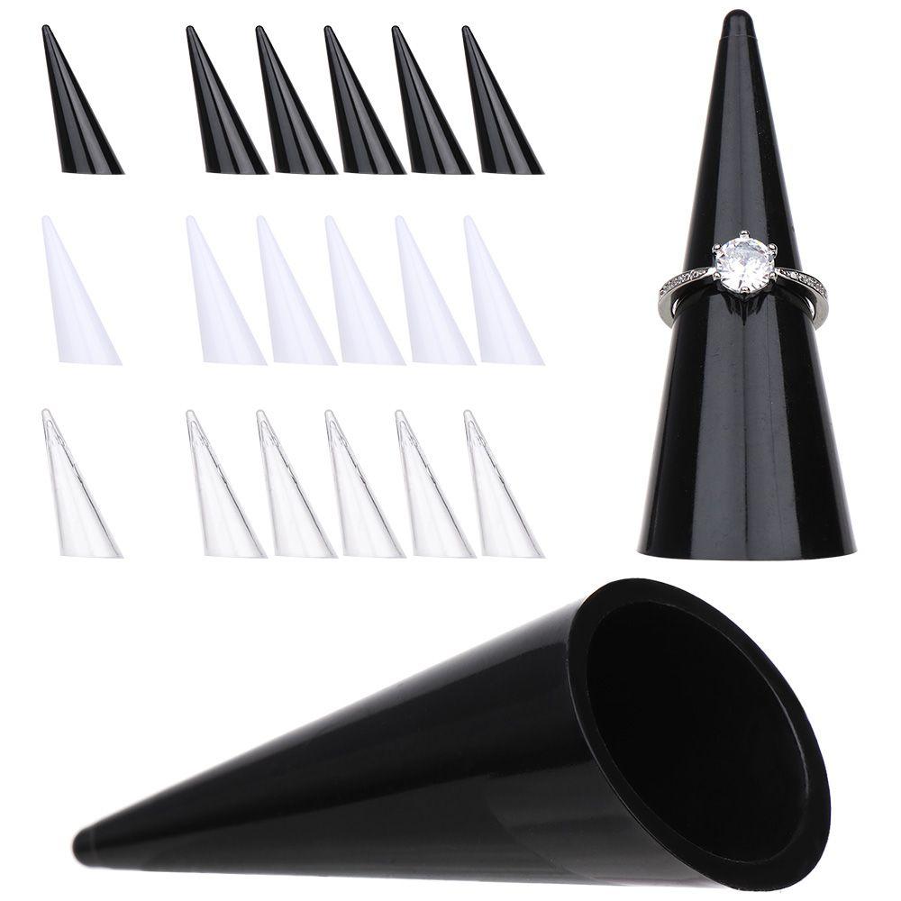 1/5PCS Plastic Fingertip Conical Finger Shape Jewellery Organizer Ring Display Stand Acrylic Holder Jewelry Show
