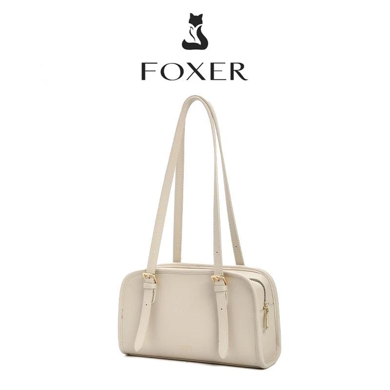 FOXER 2026 Women s Shoulder Bag Fashion Retro Baguette Bag PU Leather Female Underarm Handbag for Office & Casual