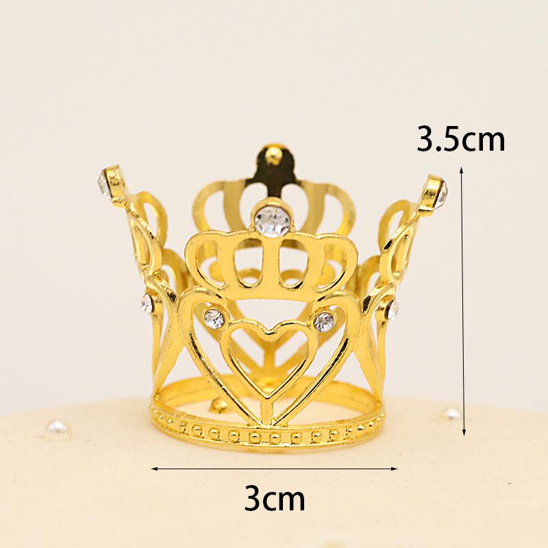 

Украшение торта Корона Любовь Мини Круглый детский головной убор Стразы Сплав Сердце Аксессуар для волос Украшение для фотографии